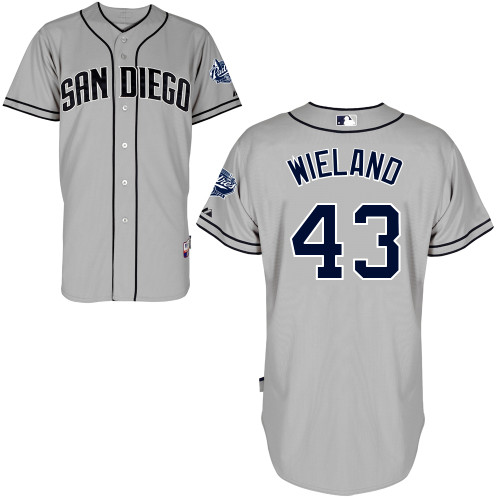 Joe Wieland #43 Youth Baseball Jersey-San Diego Padres Authentic Road Gray Cool Base MLB Jersey